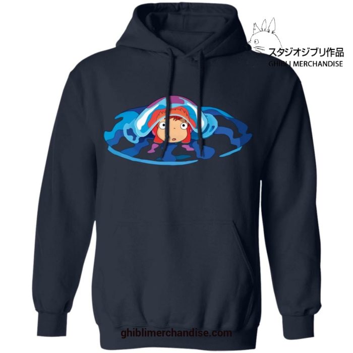 Cute Ponyo First Trip Hoodie Navy Blue / S