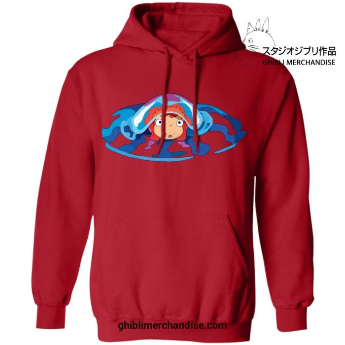 Cute Ponyo First Trip Hoodie Red / S