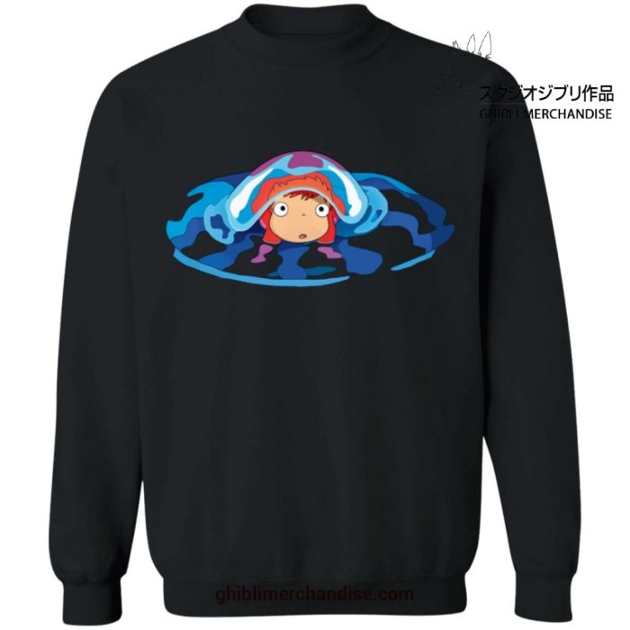 Cute Ponyo First Trip Sweatshirt Black / S