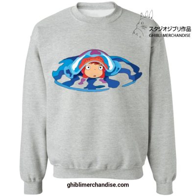 Cute Ponyo First Trip Sweatshirt Gray / S