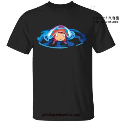 Cute Ponyo First Trip T-Shirt Black / S