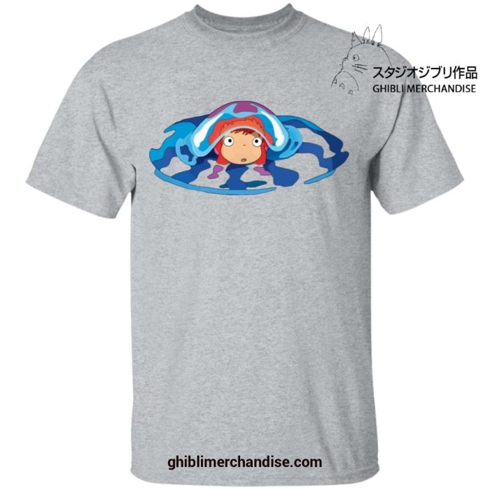 Cute Ponyo First Trip T-Shirt Gray / S