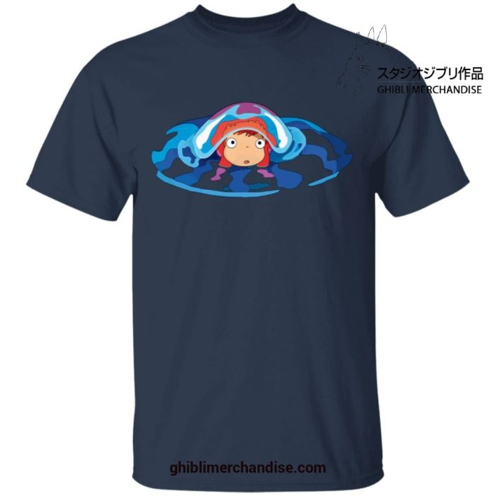 Cute Ponyo First Trip T-Shirt Navy Blue / S