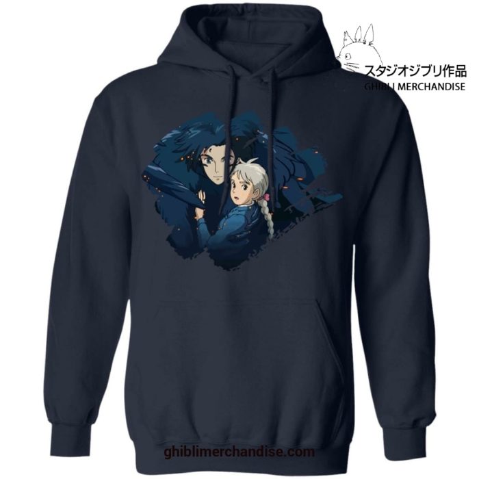 Dark Howl And Sophie Hoodie Navy Blue / S