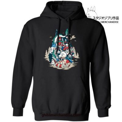 Ghibli World In Totoro Shape Hoodie Black / S