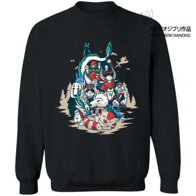 Ghibli World In Totoro Shape Sweatshirt Black / S