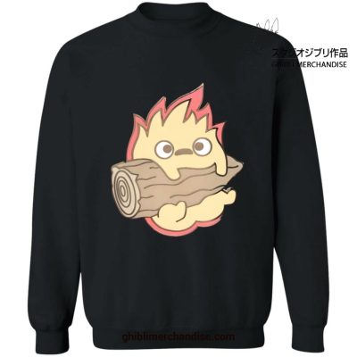 Howls Moving Castle Calcifer Chibi Sweatshirt Black / S