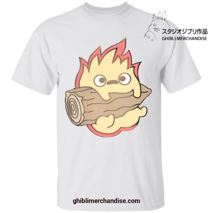 Howls Moving Castle Calcifer Chibi T-Shirt White / S