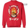 Howls Moving Castle Calcifer Loves Ramen Sweatshirt Red / S