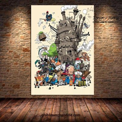 Howls Moving Castle Canvas Wall Art Home Decor 21X30Cm No Frame