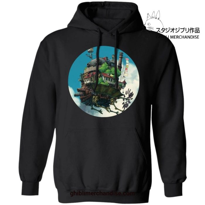 Howls Moving Castle In The Sky Hoodie Black / S