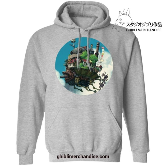 Howls Moving Castle In The Sky Hoodie Gray / S