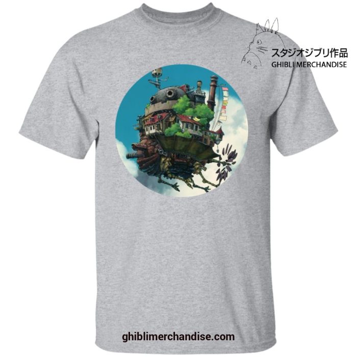 Howls Moving Castle In The Sky T-Shirt Gray / S