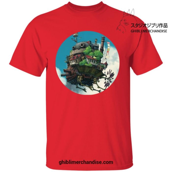 Howls Moving Castle In The Sky T-Shirt Red / S