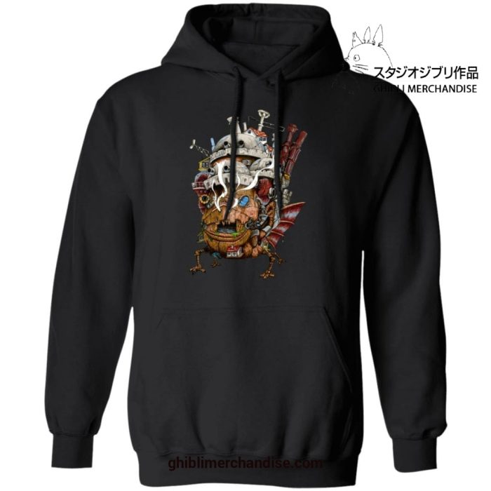 Howls Moving Castle Smoking Hoodie Black / S