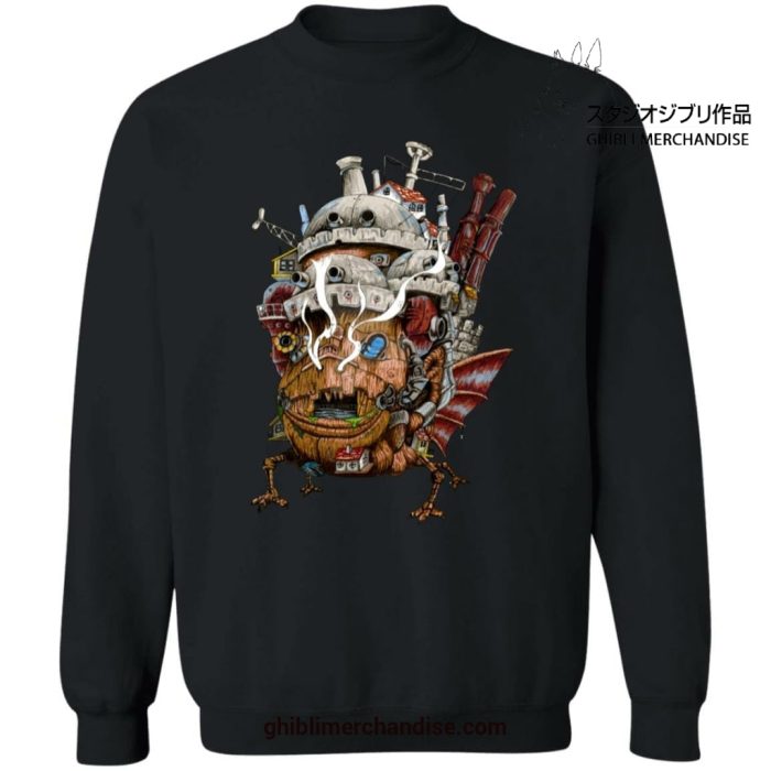 Howls Moving Castle Smoking Sweatshirt Black / S