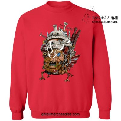 Howls Moving Castle Smoking Sweatshirt Red / S