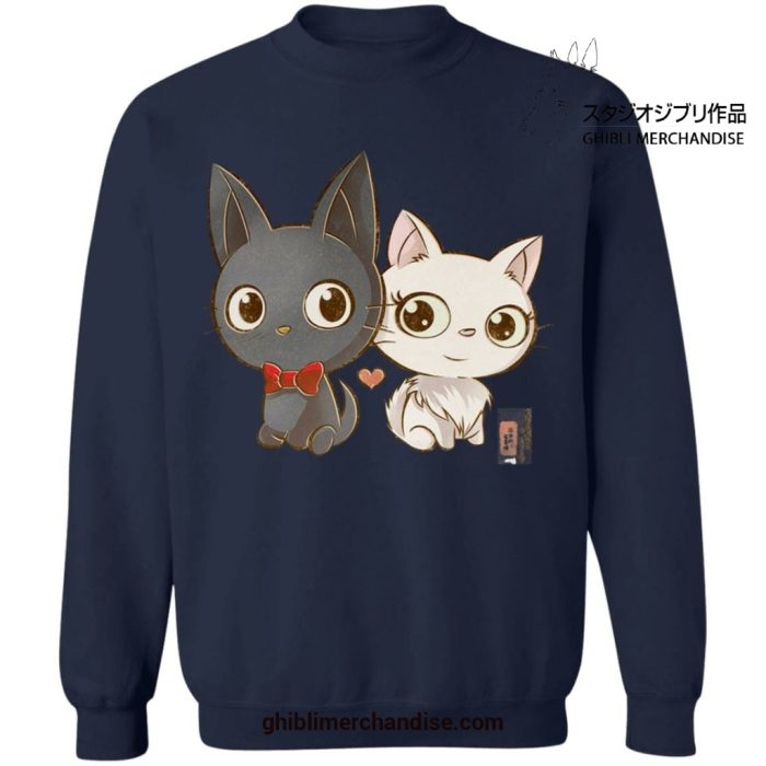 Jiji And Lily Chibi Style Sweatshirt Navy Blue / S