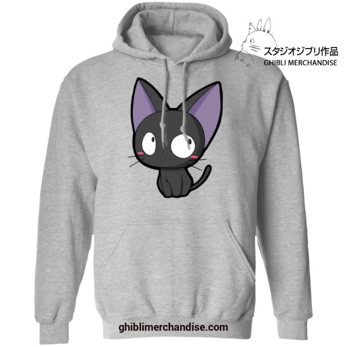 Kikis Delivery Service Chibi Style Jiji Hoodie Gray / S