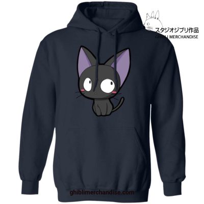 Kikis Delivery Service Chibi Style Jiji Hoodie Navy Blue / S