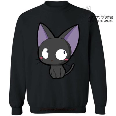 Kikis Delivery Service Chibi Style Jiji Sweatshirt Black / S