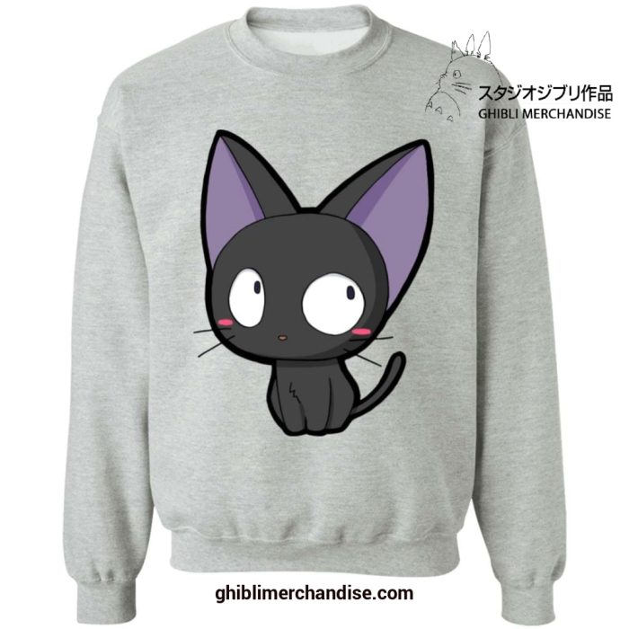 Kikis Delivery Service Chibi Style Jiji Sweatshirt Gray / S