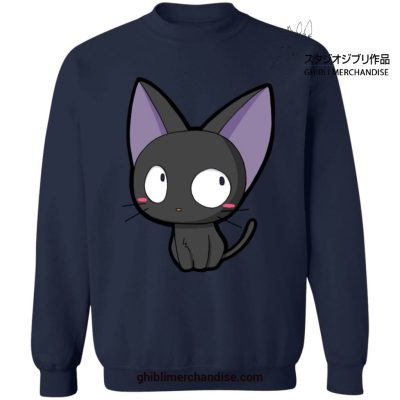 Kikis Delivery Service Chibi Style Jiji Sweatshirt Navy Blue / S