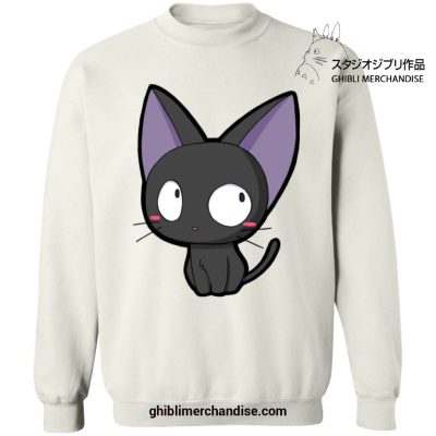 Kikis Delivery Service Chibi Style Jiji Sweatshirt White / S