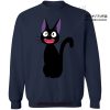 Kikis Delivery Service Cute Jiji Cat Sweatshirt Navy Blue / S