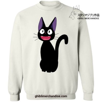 Kikis Delivery Service Cute Jiji Cat Sweatshirt White / S