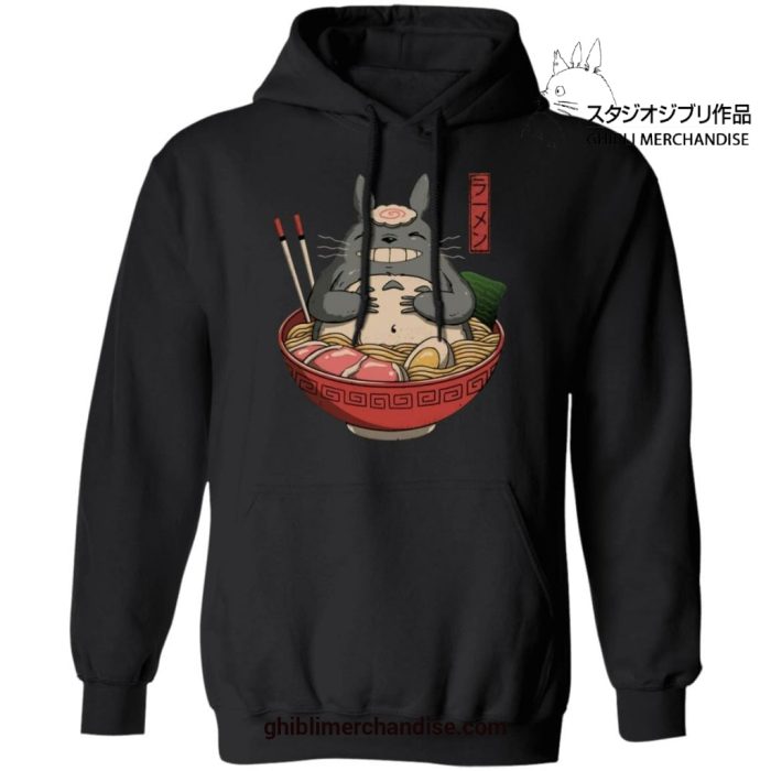 My Neighbor Totoro In The Ramen Bowl Hoodie Black / S