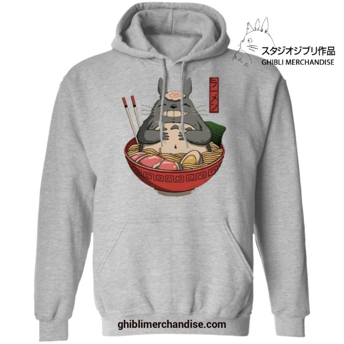 My Neighbor Totoro In The Ramen Bowl Hoodie Gray / S