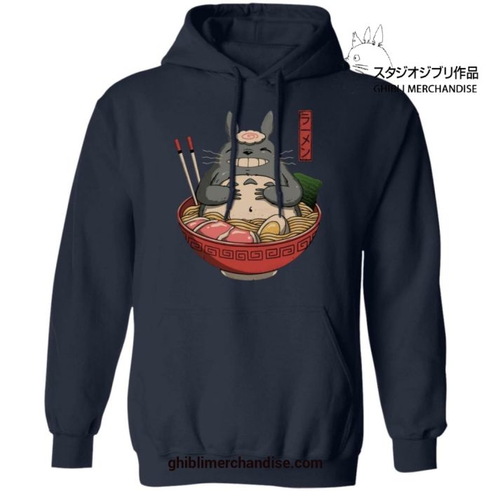 My Neighbor Totoro In The Ramen Bowl Hoodie Navy Blue / S