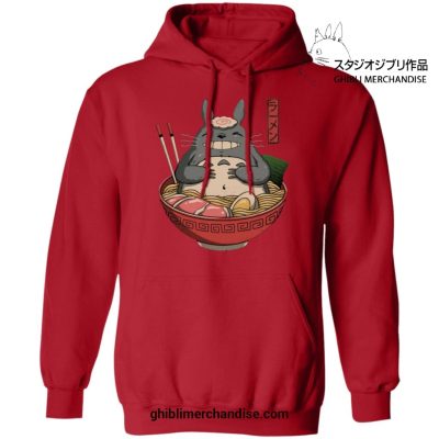 My Neighbor Totoro In The Ramen Bowl Hoodie Red / S