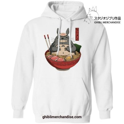 My Neighbor Totoro In The Ramen Bowl Hoodie White / S