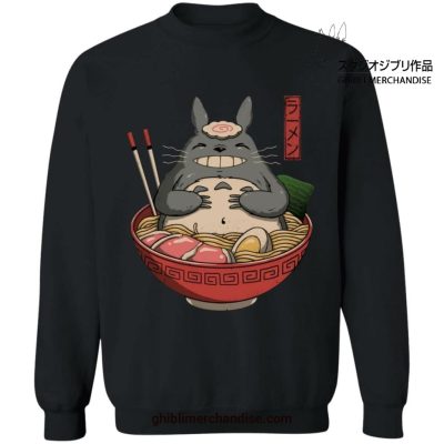 My Neighbor Totoro In The Ramen Bowl Sweatshirt Black / S