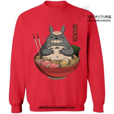 My Neighbor Totoro In The Ramen Bowl Sweatshirt Red / S