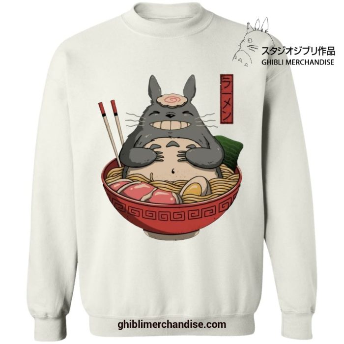 My Neighbor Totoro In The Ramen Bowl Sweatshirt White / S