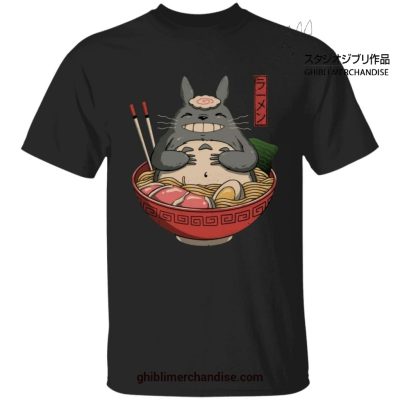 My Neighbor Totoro In The Ramen Bowl T-Shirt Black / S