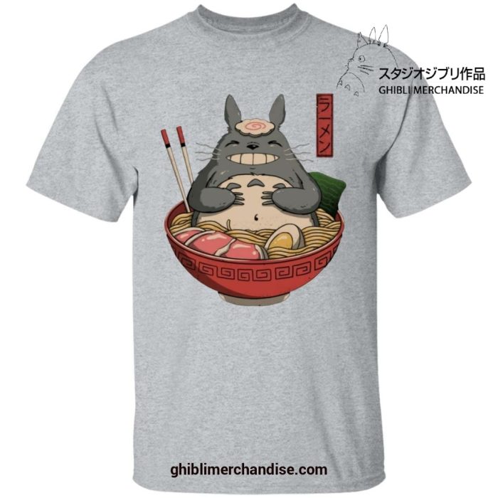 My Neighbor Totoro In The Ramen Bowl T-Shirt Gray / S