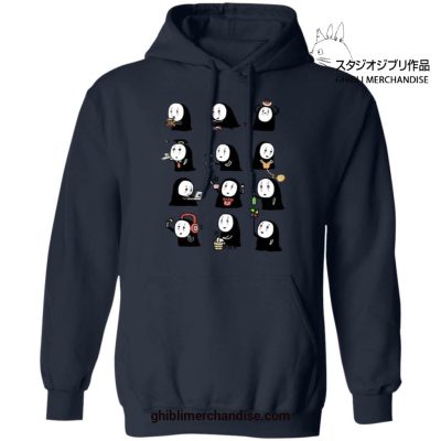 No Face Cute Emotion Collection Hoodie Navy Blue / S