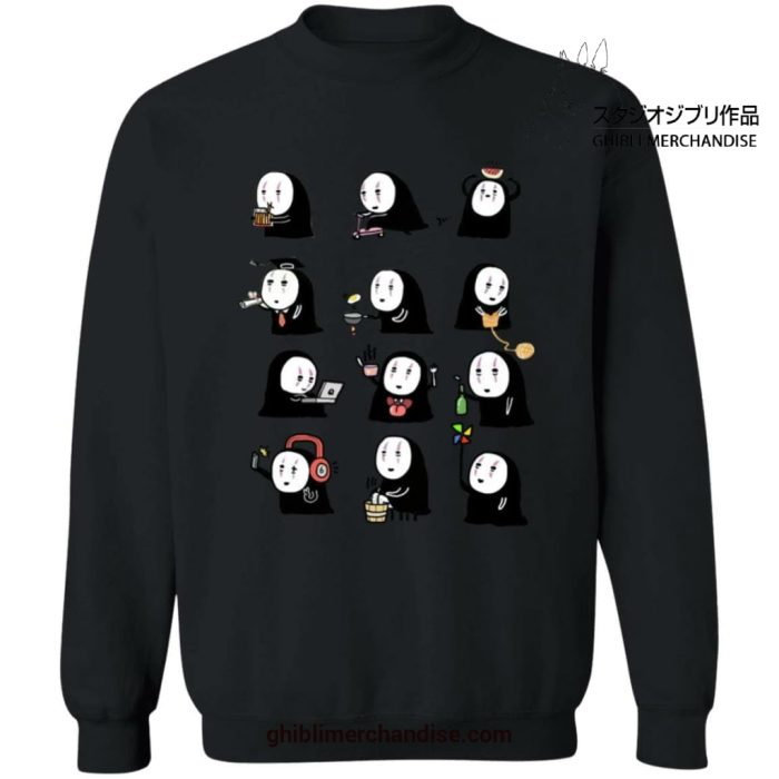 No Face Cute Emotion Collection Sweatshirt Black / S