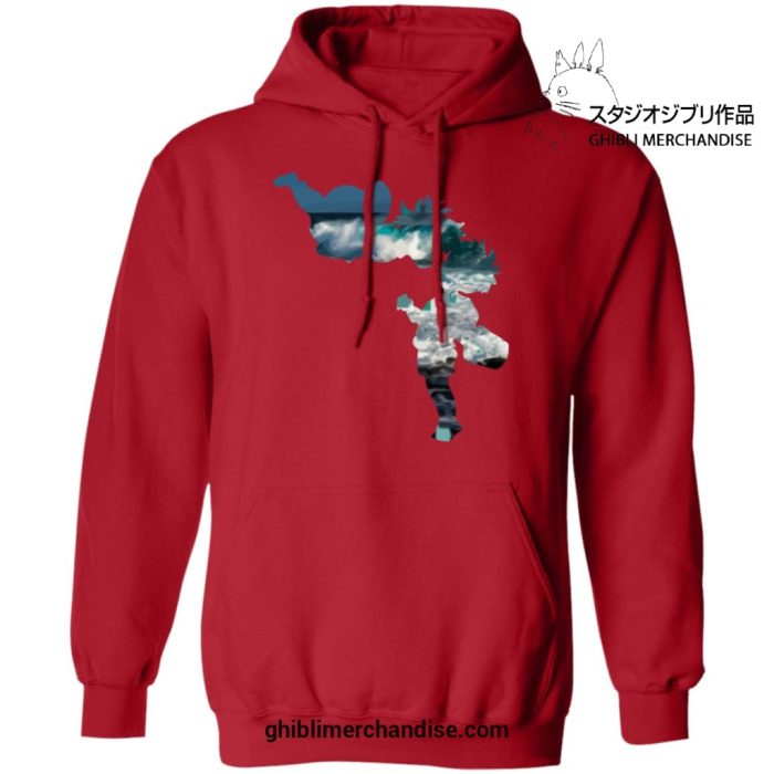 Ponyo And Sasuke Cutout Style Hoodie Red / S