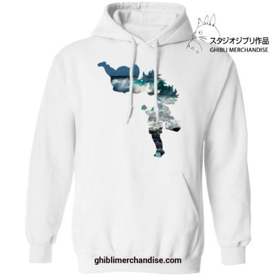 Ponyo And Sasuke Cutout Style Hoodie White / S