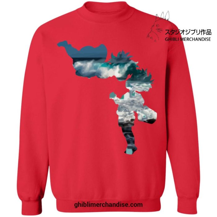 Ponyo And Sasuke Cutout Style Sweatshirt Red / S