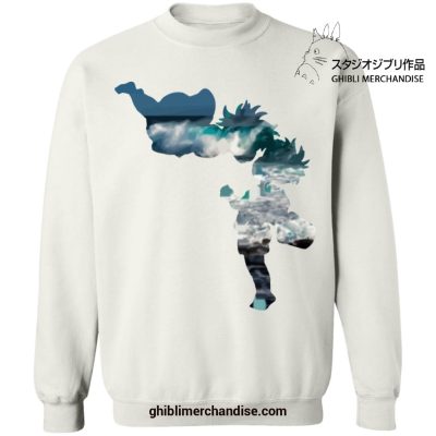 Ponyo And Sasuke Cutout Style Sweatshirt White / S