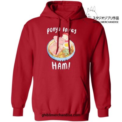 Ponyo Loves Ham Hoodie Red / S