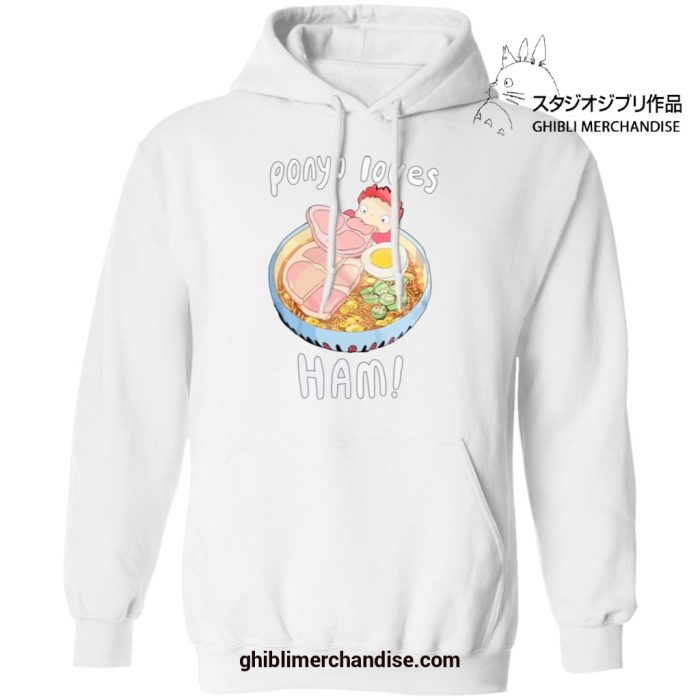 Ponyo Loves Ham Hoodie White / S