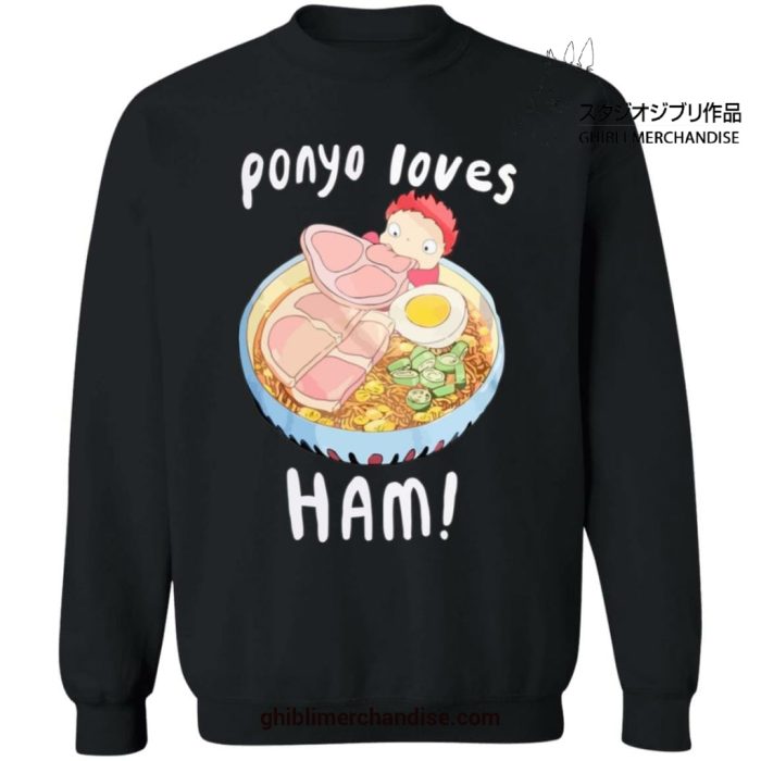 Ponyo Loves Ham Sweatshirt Black / S