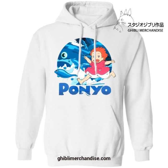 Ponyo On The Waves Hoodie White / S